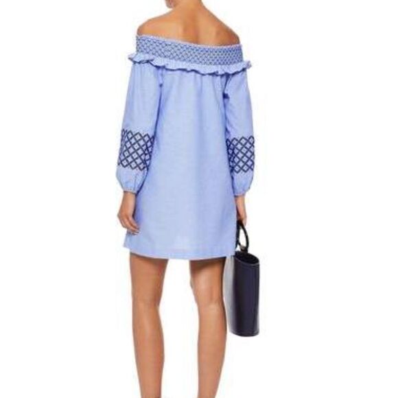 NWT Rebecca Minkoff Goldie Off-the-shoulder Embroidered Cotton Oxford S - Picture 4 of 11